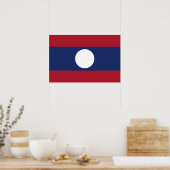 Laos-Flagge Poster (Küche)