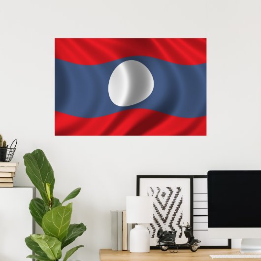 Laos-Flagge Poster (Heimbüro)