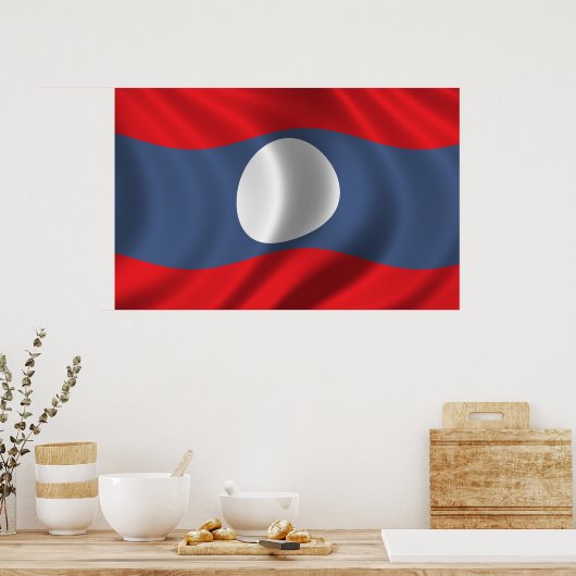 Laos-Flagge Poster (Küche)