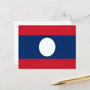 Laos - Flagge - Postkarte