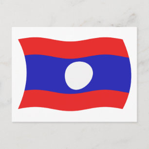 Laos Flagge Postkarte