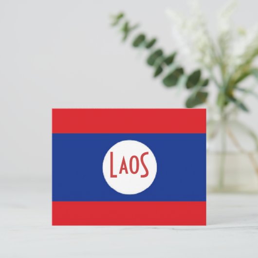 Laos-Flagge Postkarte (Stehend Vorderseite)