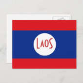 Laos-Flagge Postkarte (Vorne/Hinten)