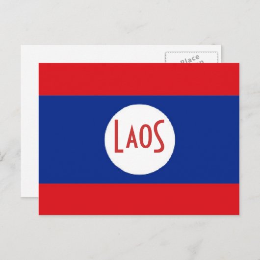 Laos-Flagge Postkarte (Vorne/Hinten)