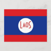 Laos-Flagge Postkarte (Vorderseite)