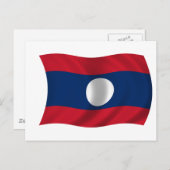Laos-Flagge Postkarte (Vorne/Hinten)