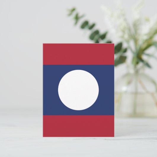 Laos-Flagge Postkarte (Stehend Vorderseite)