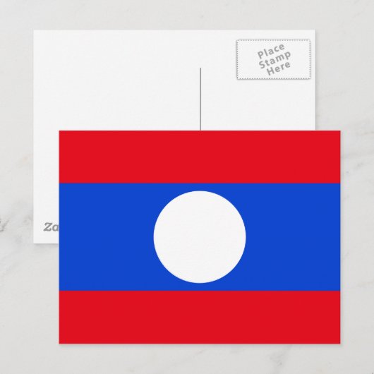 Laos-Flagge Postkarte (Vorne/Hinten)