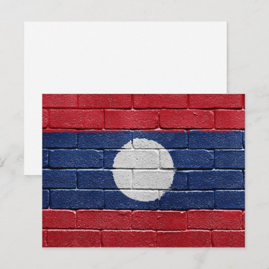 Laos-Flagge Postkarte (Vorne/Hinten)
