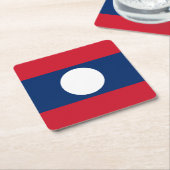 Laos-Flagge Rechteckiger Pappuntersetzer (angewinkelt)