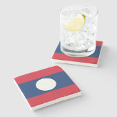 Laos-Flagge Steinuntersetzer (Seitenansicht)