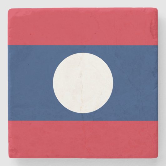 Laos-Flagge Steinuntersetzer (Vorderseite)