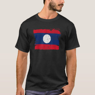 Laos-Flagge Stolz Freundschaft Stolz Frieden Vinta T-Shirt