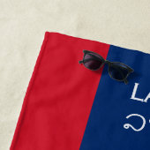 Laos-Flagge und Text, Zuhause Strandtuch (Beispiel)