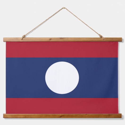 Laos-Flagge Wandteppich Mit Holzrahmen (Vorderseite 3)