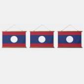 Laos-Flagge Wandteppich Mit Holzrahmen (Dreifach)