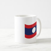 Laos-Flagge weht Kaffeetasse (VorderseiteRechts)
