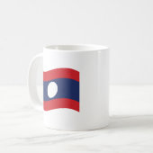 Laos-Flagge weht Kaffeetasse (Vorderseite Links)