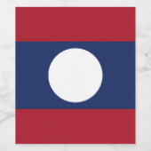 Laos-Flagge Weinetikett (Einzelnes Label)