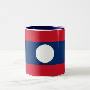 Laos-Flagge Zweifarbige Tasse