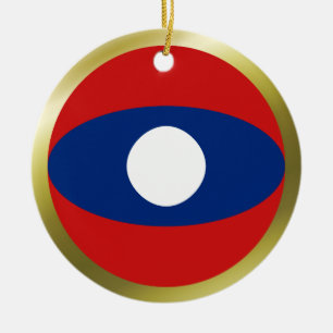 Laos-Flaggen-Ornament Keramikornament