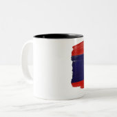 Laos-Flaggen-Tasse Zweifarbige Tasse (Vorderseite Links)