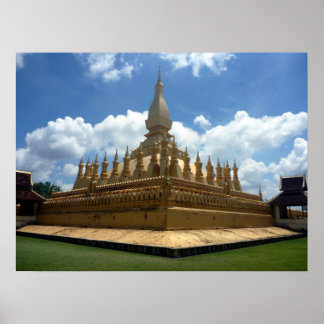 laos golden stupa poster