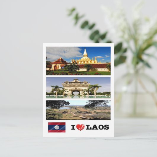 Laos - I Liebe - Postkarte (Stehend Vorderseite)