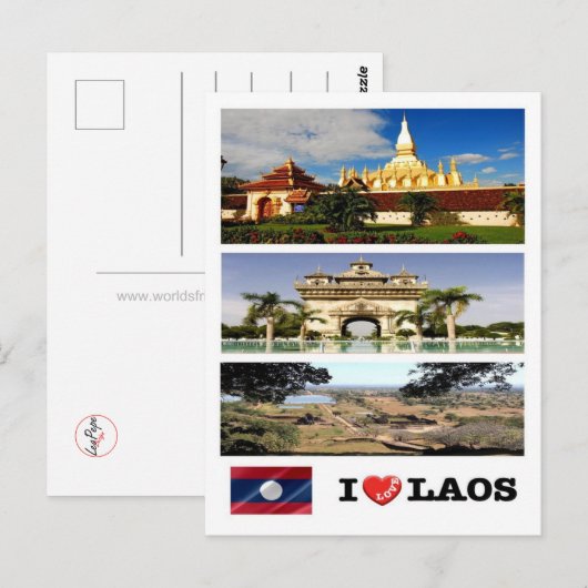 Laos - I Liebe - Postkarte (Vorne/Hinten)