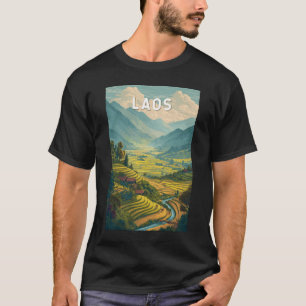 Laos Illustration Reise Kunst Vintage T-Shirt