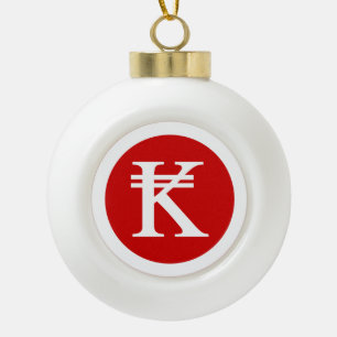 Laos Kip Lao / Laotian Money Sign Keramik Kugel-Ornament