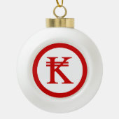 Laos Kip Lao / Laotian Money Sign Keramik Kugel-Ornament (Vorderseite)