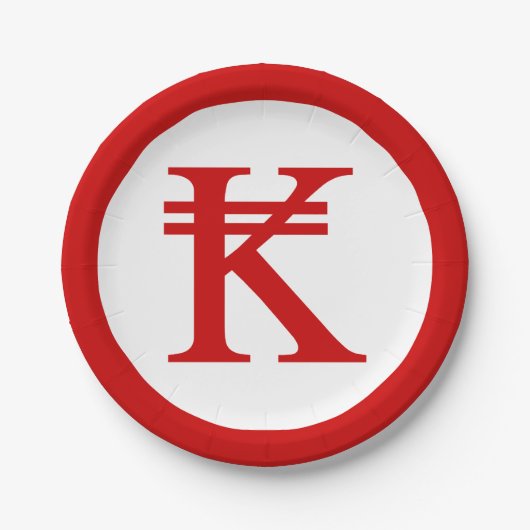 Laos Kip Lao / Laotian Money Sign Pappteller (Vorderseite)