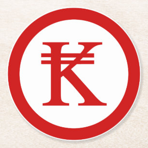 Laos Kip Lao / Laotian Money Sign Runder Pappuntersetzer