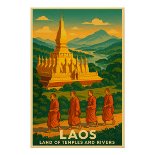 Laos - Land der Tempel und Flüsse Poster