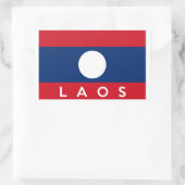 Laos-Landesflaggesymbol-Namentext Rechteckiger Aufkleber (Tasche)