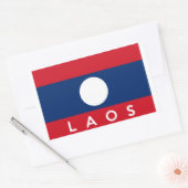 Laos-Landesflaggesymbol-Namentext Rechteckiger Aufkleber (Umschlag)