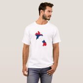 Laos-Landflaggen-Kartenform-Silhouettesymbol T-Shirt (Vorne ganz)