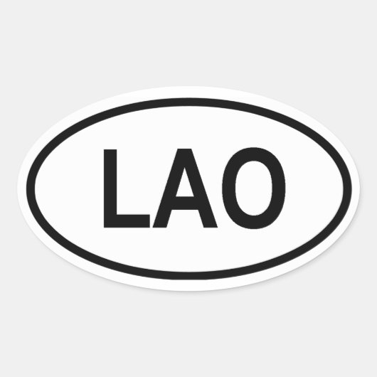 Laos "LAO" Ovaler Aufkleber (Vorderseite)