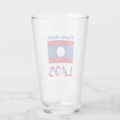Laos Laotian Flag Blue Personalization Drinks Glas (Rückseite)
