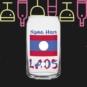 Laos Laotische Flagge Blau Personalisierung Dosenglas