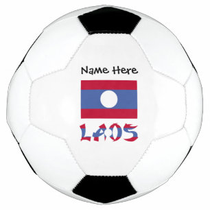 Laos Laotische Flagge Blau Personalisierung Fußball