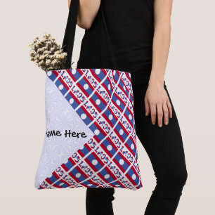 Laos Laotische Flagge gekachelt Schwarze Personali Tasche