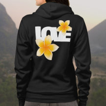 Laos Love Frangipani-Blüte Weiß auf Schwarz