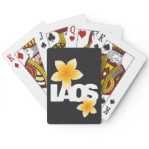 Laos Love Frangipani Flower White and Black