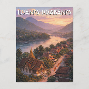Laos Luang Prabang Reise Postkarte