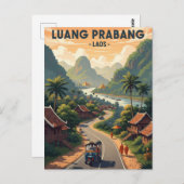 Laos Luang Prabang Travel Postkarte (Vorne/Hinten)