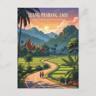 Laos Luang Prabang Travel Postkarte