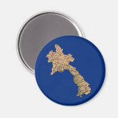 Laos Map Magnet (Vorderseite/Rückseite)