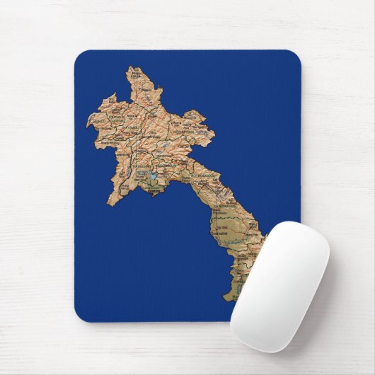 Laos Map Mousepad (Mit Mouse)